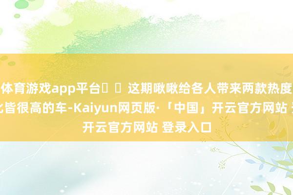 体育游戏app平台➡️这期啾啾给各人带来两款热度和性价比皆很高的车-Kaiyun网页版·「中国」开云官方网站 登录入口