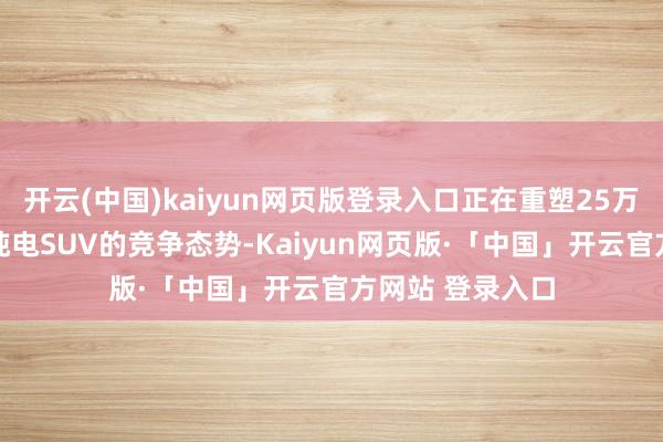 开云(中国)kaiyun网页版登录入口正在重塑25万至35万元区间纯电SUV的竞争态势-Kaiyun网页版·「中国」开云官方网站 登录入口